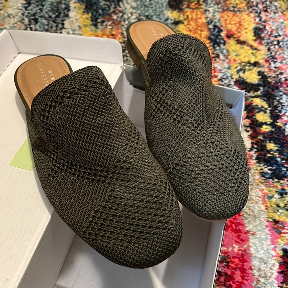 New directions brand green knit mules. Size 8.5